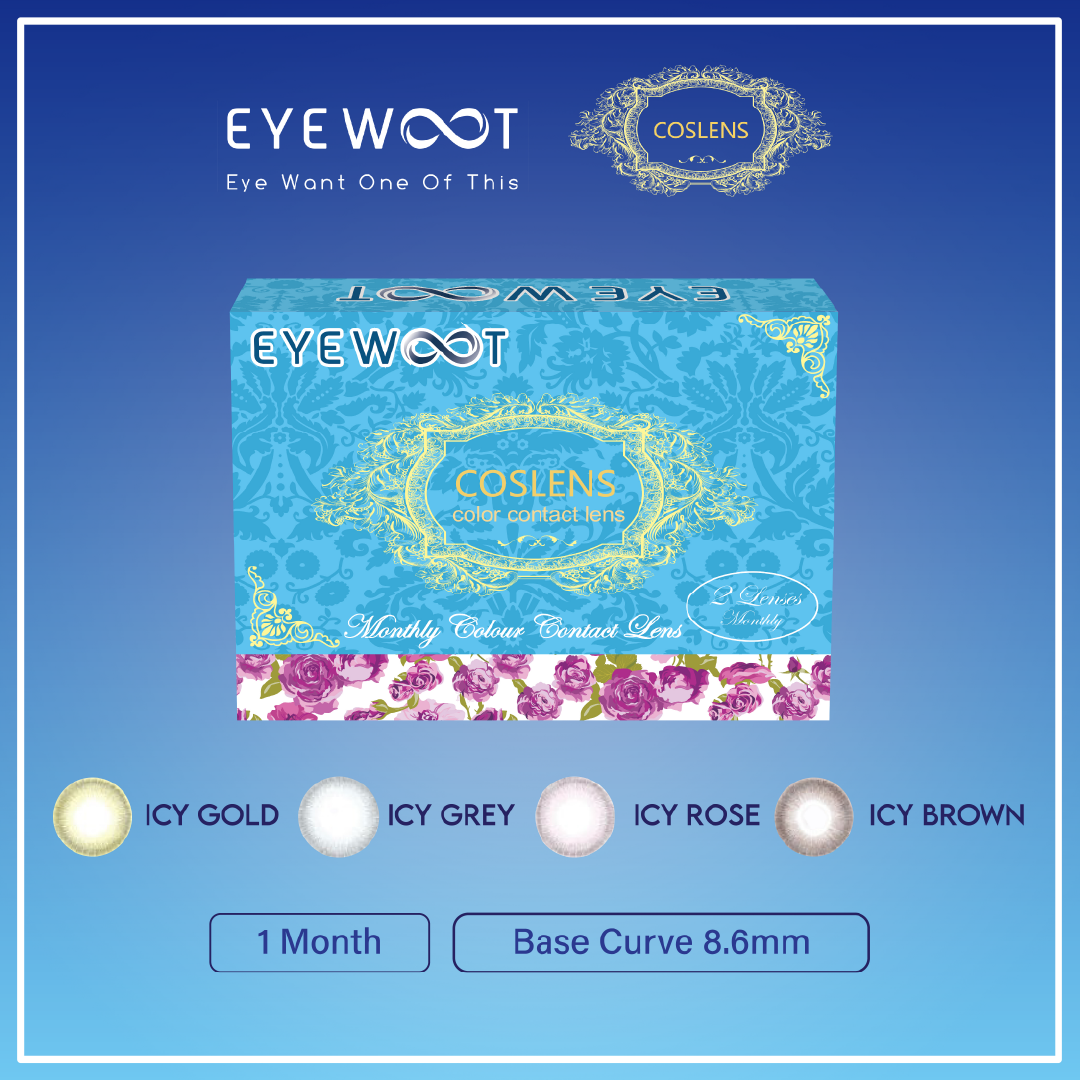 COSLENS Blue Contact Lens (Icy Rose 14.2mm) | Daily Wear Cosmetic Lens - Image 5