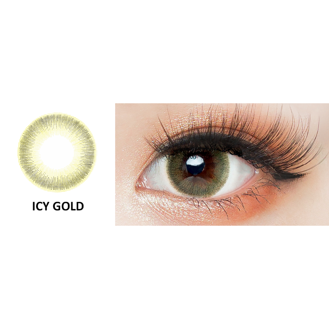 COSLENS Blue Contact Lens (Icy Gold 14.2mm) | Daily Wear Cosmetic Lens