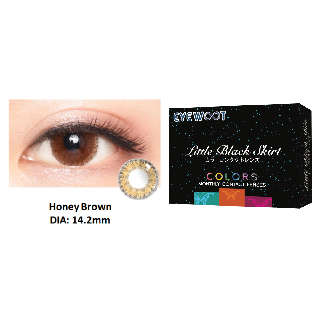 Little Black Skirt (Black) | Honey Brown 14.2mm Contact Lens