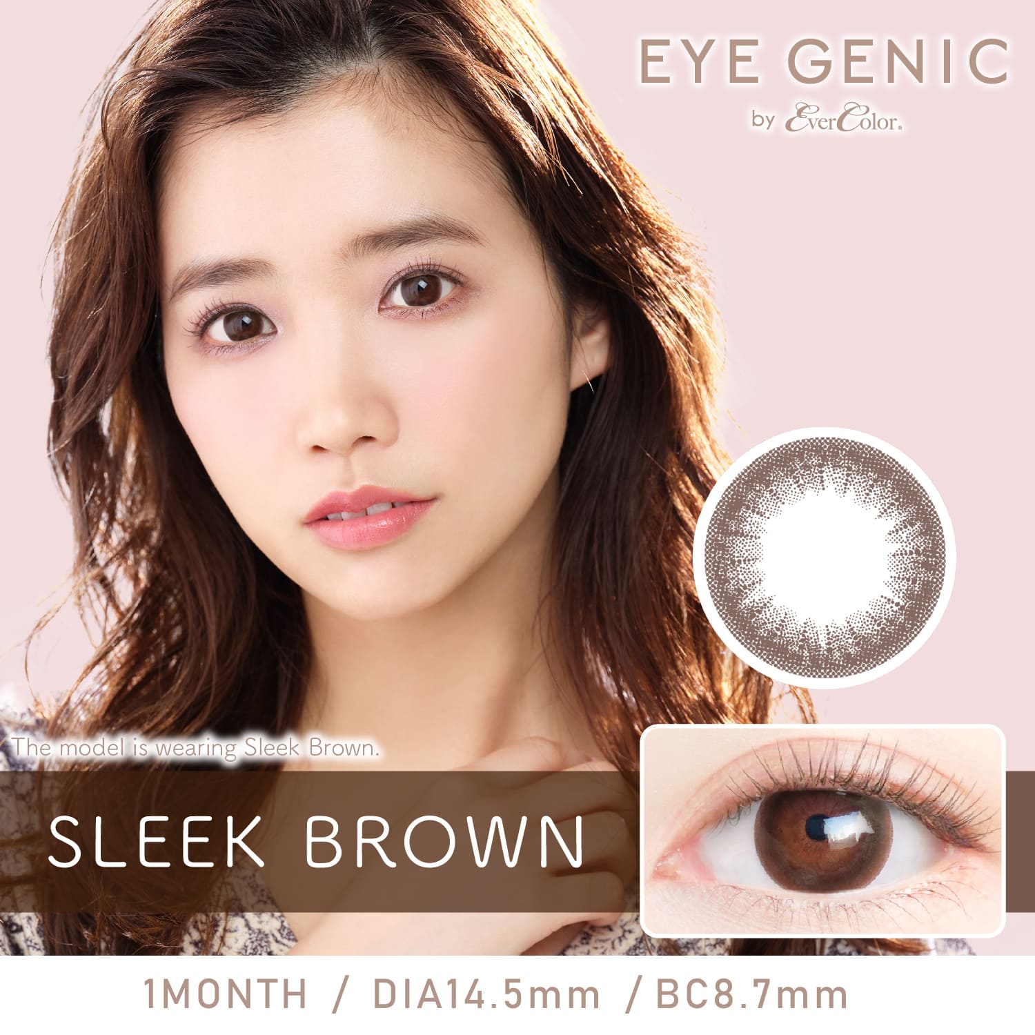 EYE GENIC Natural Series Contact Lens (Sleek Brown 14.5mm)