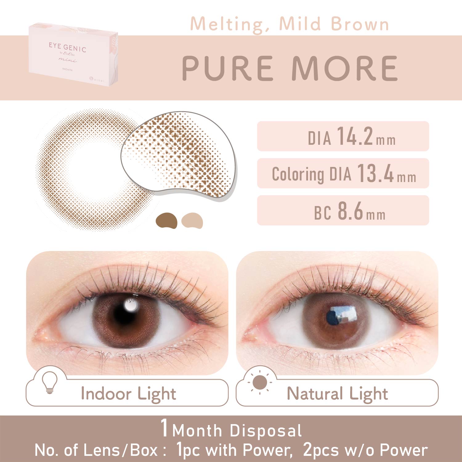 EYE GENIC Natural Series Contact Lens (Pure More 14.2mm) - Image 2